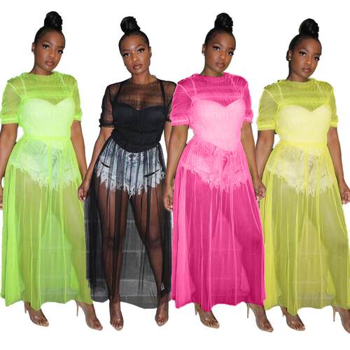 Mesh top, dress, women's clothing网纱上衣连衣裙女装