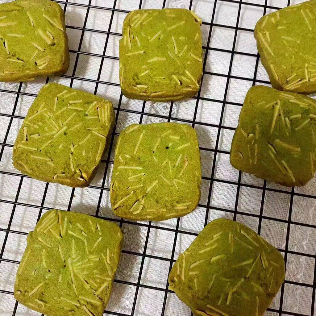 晨妈手工制作抹茶杏仁曲奇饼干抹茶饼微苦微甜180g零食下午茶点心