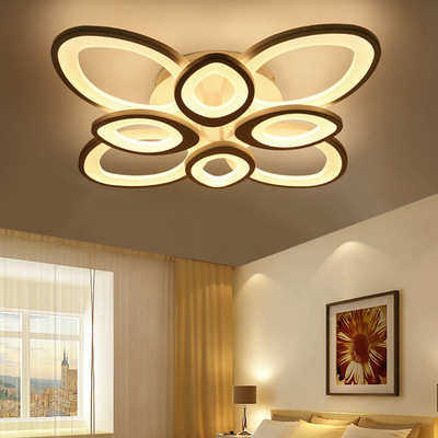 大客厅简约个性形 时尚创意卧室吸顶灯led现代吸顶灯温馨双层莲花