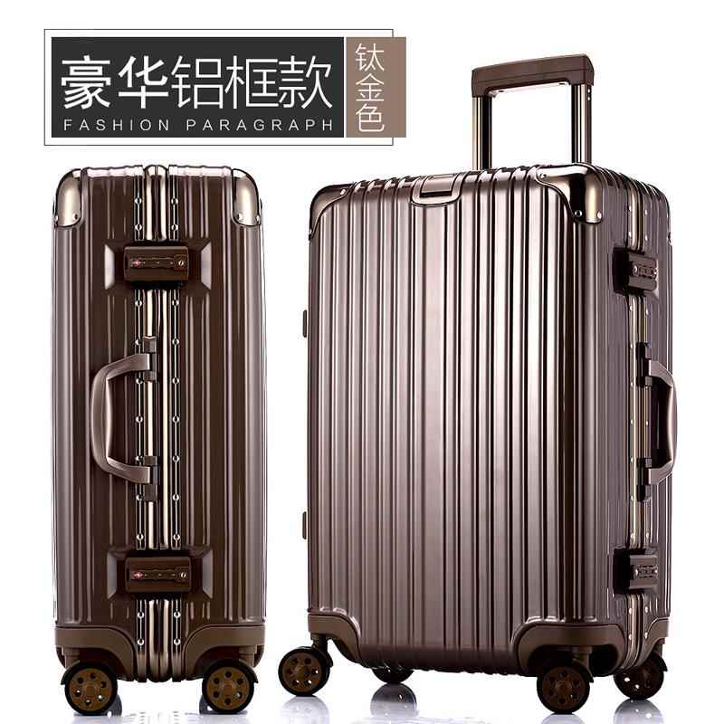 高档SUP红色铝框拉杆箱20密女码硬箱男寸24万向轮旅行箱ns网红行i