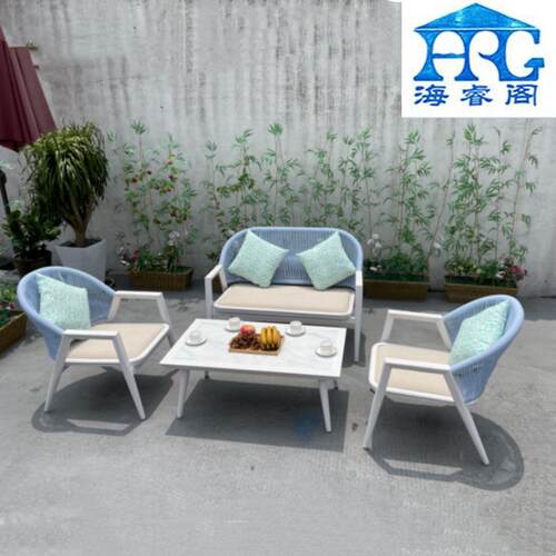 北欧藤户外桌椅组合外藤编室椅别墅C-1001庭院花园露家台阳台酒店