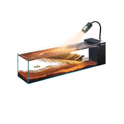 BESSN桌面溪流缸鱼缸造景超白缸客厅金晶玻璃缸侧滤南美长条鱼缸