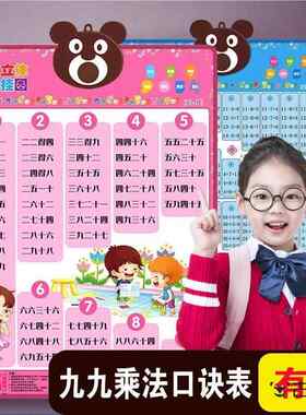 新九九乘法口诀表挂墙小学生一升二年级小99有声挂图墙贴背诵神器