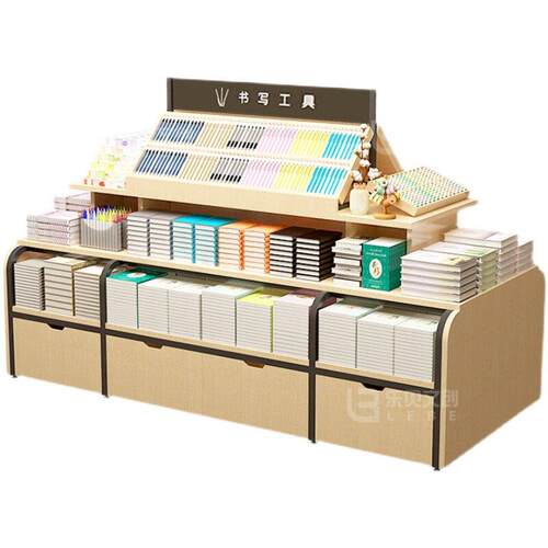 文具店货架展示架中岛展架多层笔架流水台多功能双面学习用品货柜