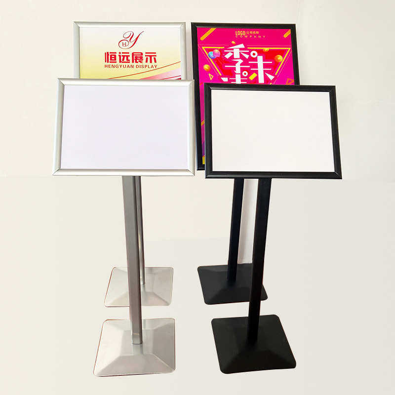 不锈钢立式指示牌广告海报展示牌落地立牌展示架A4指示牌欧美立牌