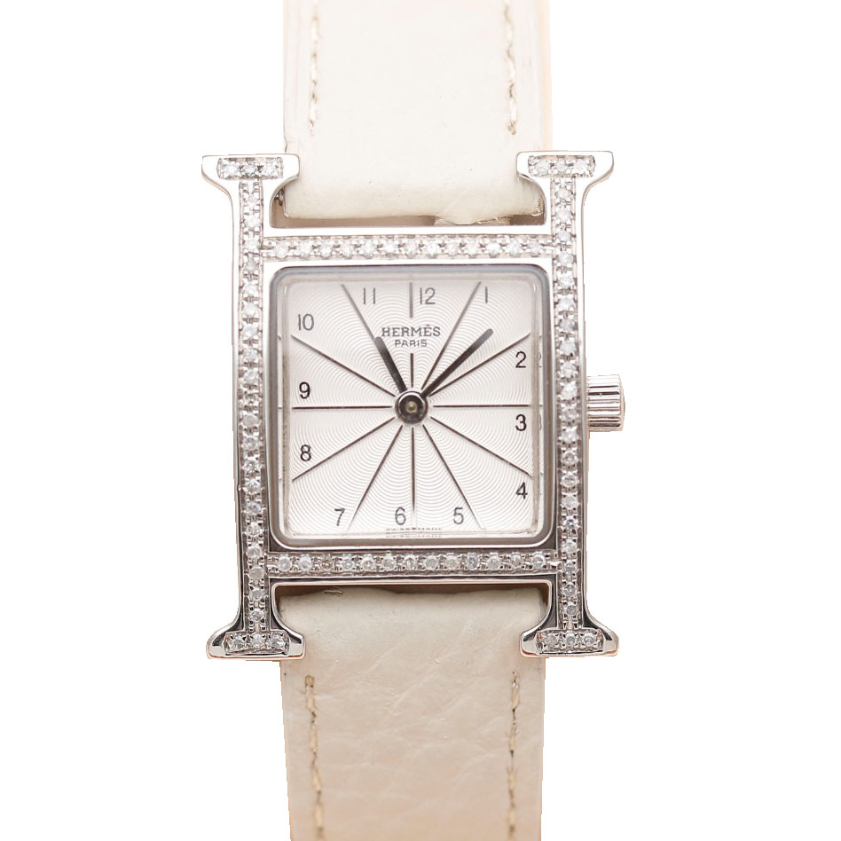[9.8新]爱马仕HOUR H后镶钻石英女表21*21mm