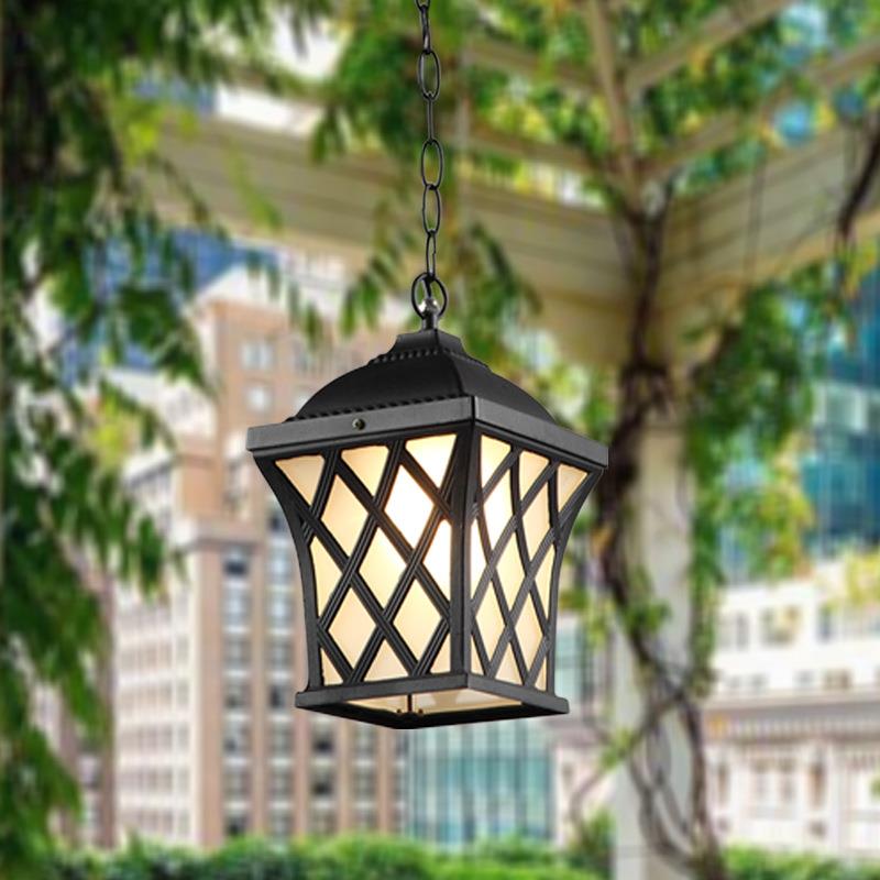 欧式吊灯户外防水防锈庭院灯LED走廊过道阳台花园凉亭葡萄架吊灯