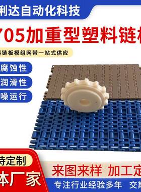 7705加重塑料链板传送带输送带模组平板网带POM链板PP链厂家直销