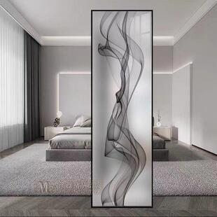 现代简约艺术玻璃屏风隔断钢化磨砂轻奢客厅透光家用入户玄关装 饰