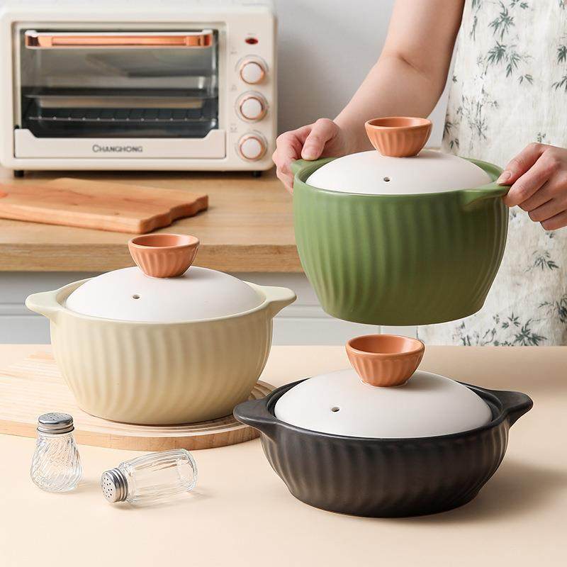 2024年新款耐高温砂锅煲家用耐高温陶瓷小沙锅煲汤煲仔饭干烧不裂