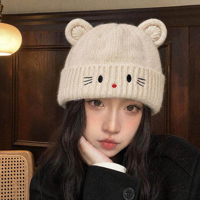女帽子2026新款今年流行可爱甜美针织帽百搭显脸小毛线帽秋冬保暖