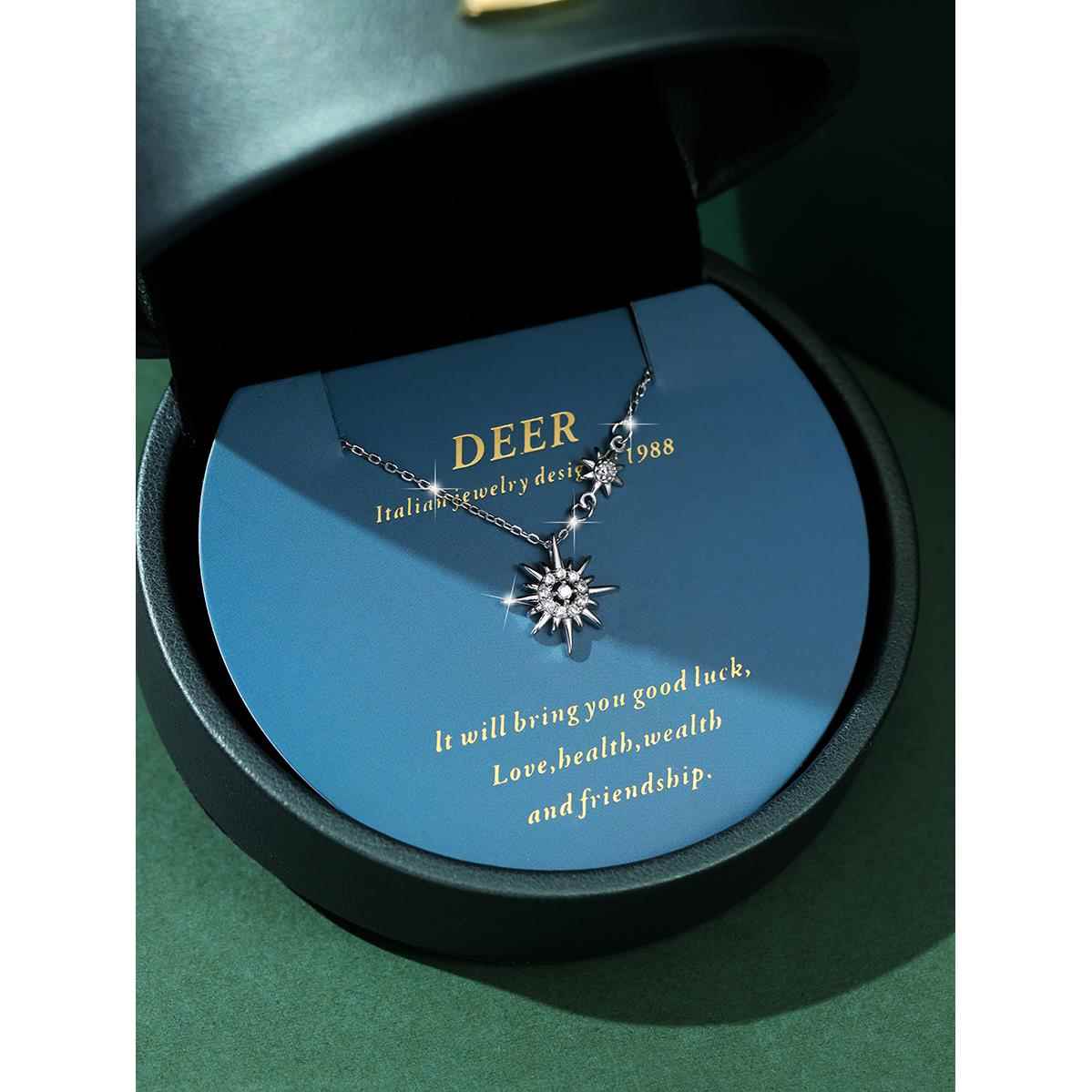 意大利DEER星辰999足银纯银项链女新款2024女友闺蜜朋友生日礼物