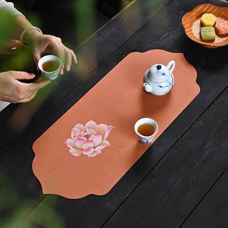 干泡茶席茶杯垫国风茶巾小号防水茶桌布禅意茶具配件桌旗香席茶旗