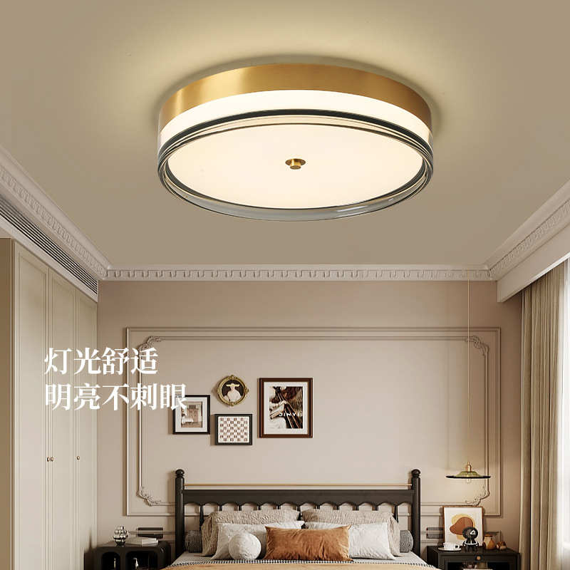 卧顶灯新款客厅全中山铜灯具轻奢卧室主高级法式欧式吸顶灯美式