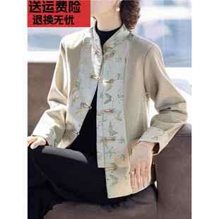 中式妈妈秋装外套洋气新款时尚贵夫人品牌50多岁中老年女士上衣服