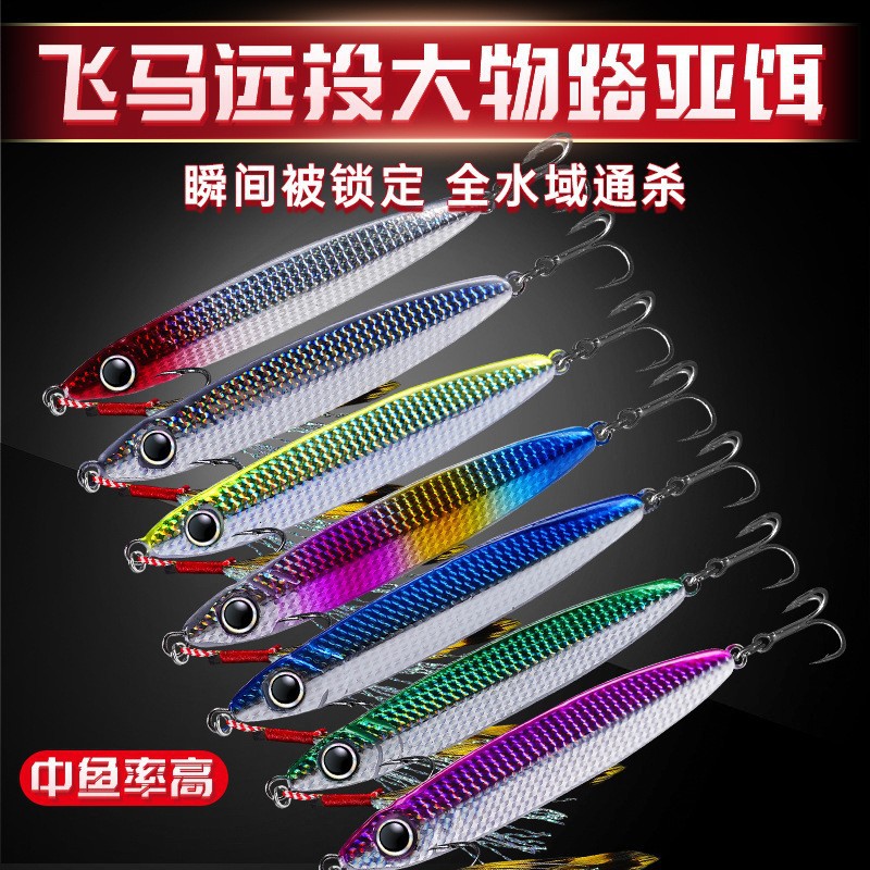 飘落铁板鱼纹翘嘴克星新款钓鱼全水层路亚饵铁板路亚饵路亚铁板