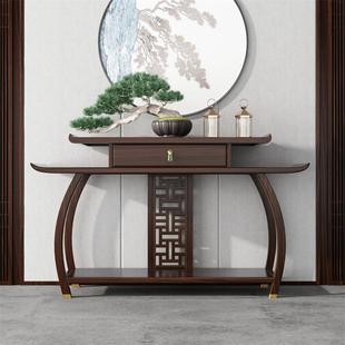 新中式玄关桌实木乌金木条案客厅入户门玄关台供桌靠墙禅意玄关柜