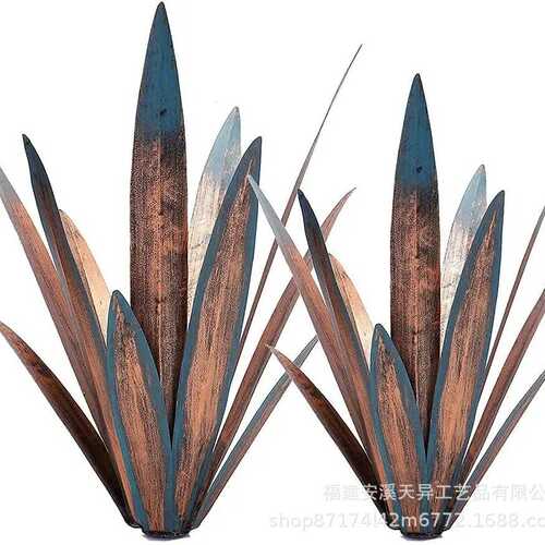 铁艺龙舌兰花植物摆件金属工艺品户外装饰插件Tequila home decor