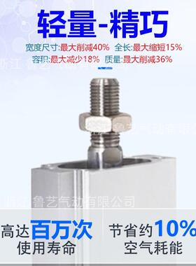 SMC平板式薄型气缸CQUB20/25/32/40大推力可调厂家直销