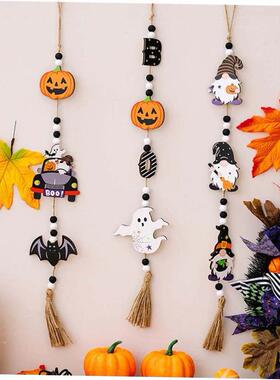 Halloween Pearl String Witch Pumpkin Bat Pendant Funny Terro