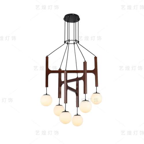 法式中古风吊灯loft复古客厅灯侘寂风复式楼梯魔豆灯民宿卧室主灯