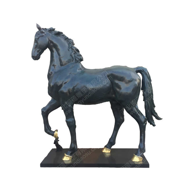 青铜马雕塑大型站立马仿真铜奔马景观雕塑铸铁铸铝铸铜马定制厂家
