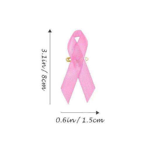 100Pcs Pink Ribbon Breast Cancer Awareness Pin Breast
