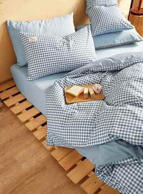 正品床上四件套上春秋820x20被套北欧条纹男生简约01.9下床三件套