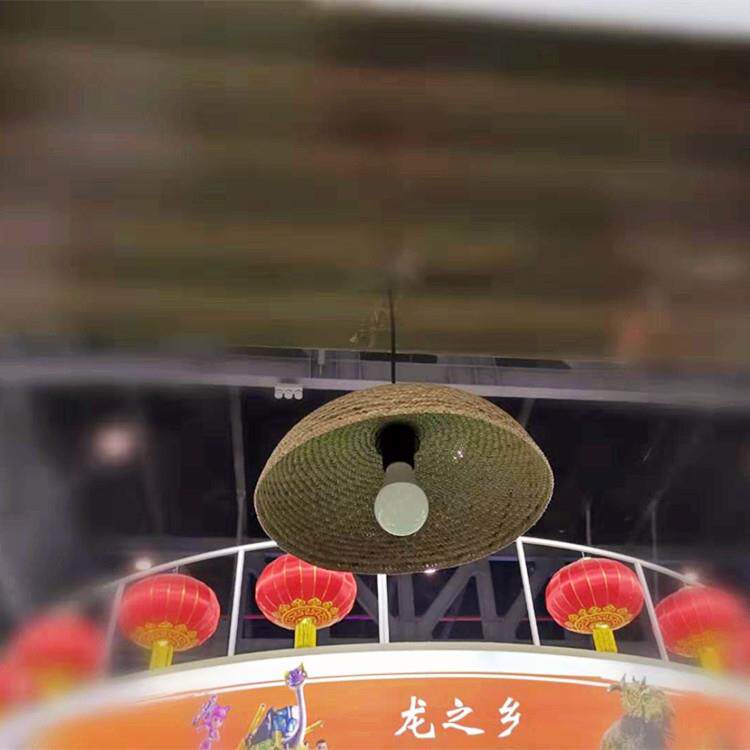 大吊灯纯手工草编竹编灯笼灯中式田园风格民诉手工编织藤编新中式
