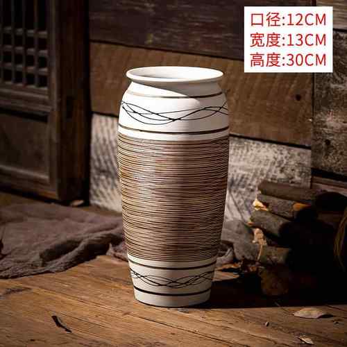 高档德镇瓷花瓶复古水养富贵竹百合客干厅鲜花陶插花瓶客厅景摆件