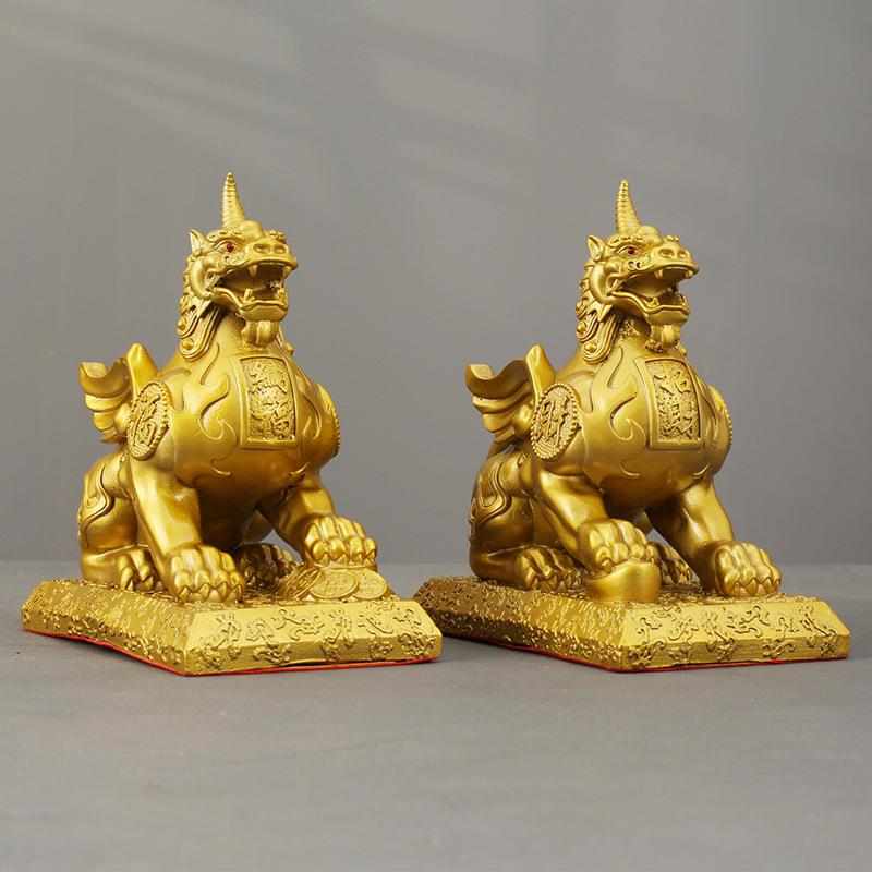 招财纳福貔貅黄铜摆饰皮丘一对瑞兽摆件铜工艺品店铺开业铜装饰品
