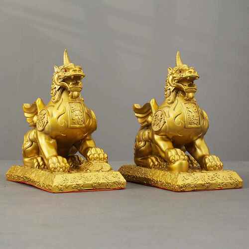 招财纳福貔貅黄铜摆饰皮丘一对瑞兽摆件铜工艺品店铺开业铜装饰品