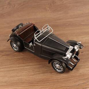 古复名爵敞厅篷跑车型铁皮手工艺366品酒吧客橱窗柜收藏模装 饰品