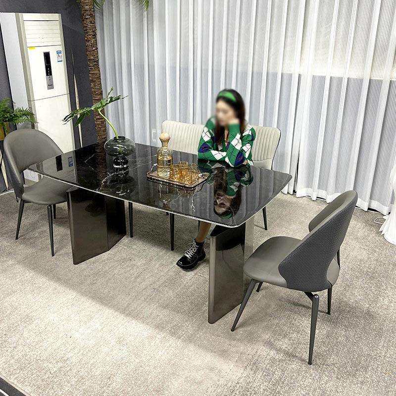 天然大理石超晶石桌意式极简餐厅高端蓝翡翠奢石蓝宝石摩根餐桌