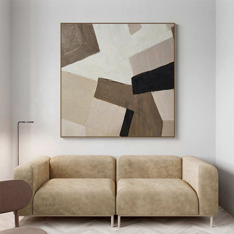 壁画玄关图形色块客厅北欧不规则挂画 装饰画几何抽象印记餐厅图片