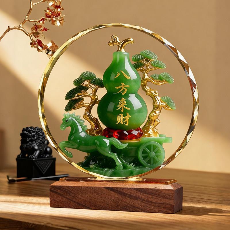 八方来财葫芦水晶摆件家居客厅玄关装饰马到成功乔迁招财福禄摆台