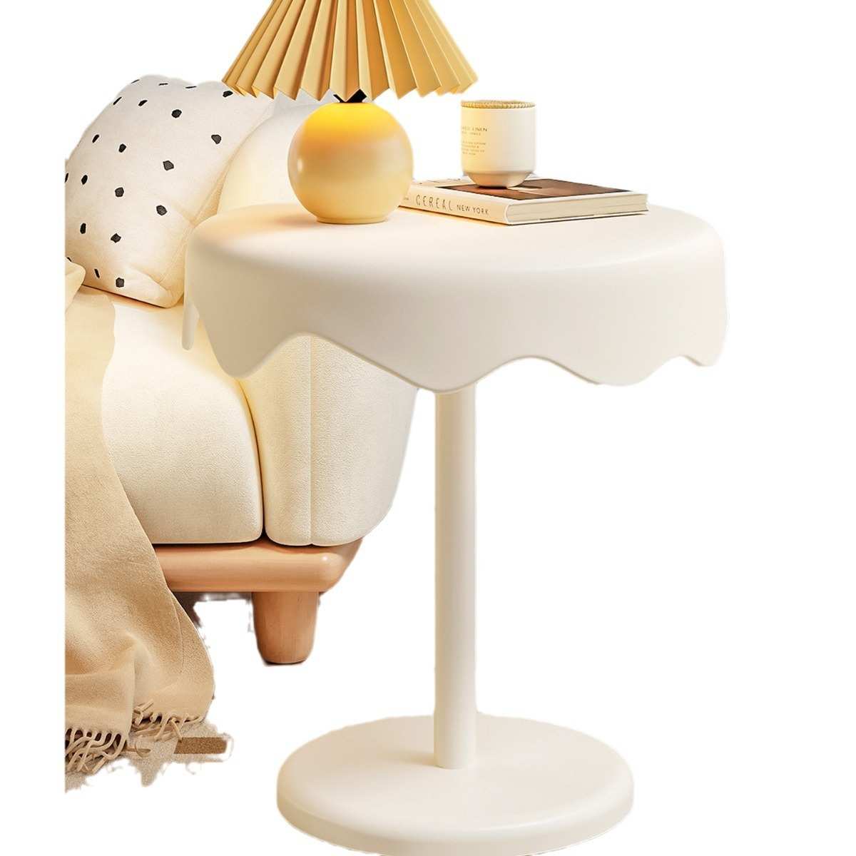 创意小茶几家用客厅奶油风床头柜简约现代卧室床边小型置物架家用