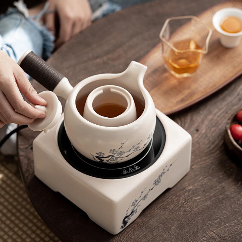 粗陶中式家用陶瓷烧水壶泡茶煮茶器提梁茶壶明火电陶炉陶壶单壶