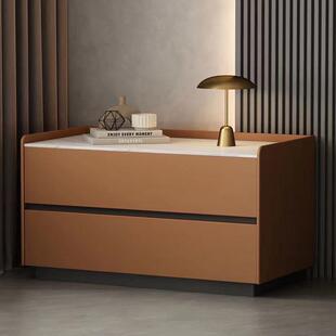 轻奢实木床头柜卧室家用床边柜新款简约收纳现代意式储物柜加宽