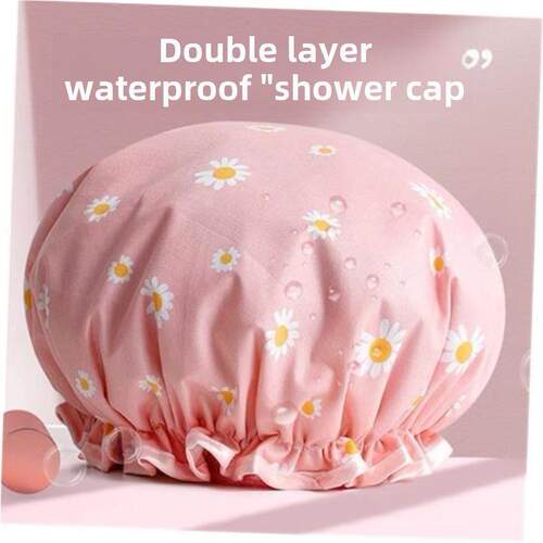 Shower cap for womens double thick waterproof shower cap