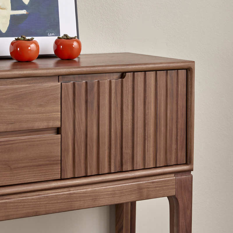 北美黑胡桃木实木玄关柜新中式门厅过道樱桃木边柜玄关桌长条柜