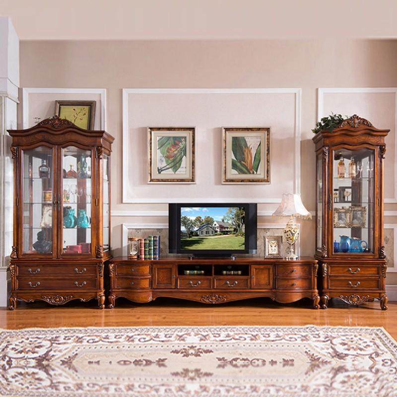 美式电视柜全实木茶几组合小户型客厅复古欧式家用家具地柜机简约,住宅家具,电视柜,淘宝优惠券,粉丝福利购,淘宝优惠卷