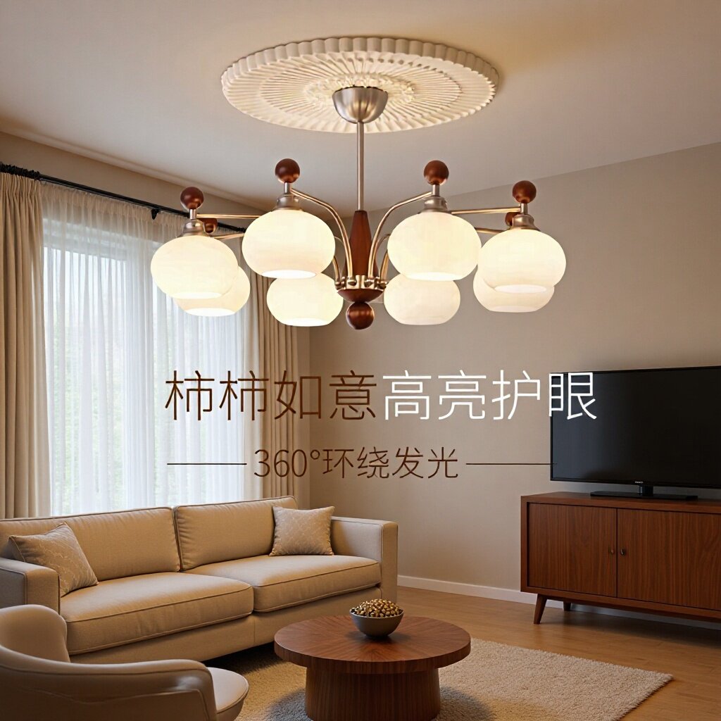 客厅主灯吊灯中古风玻璃复古法式餐厅中式灯具卧室新中式卧室吊灯