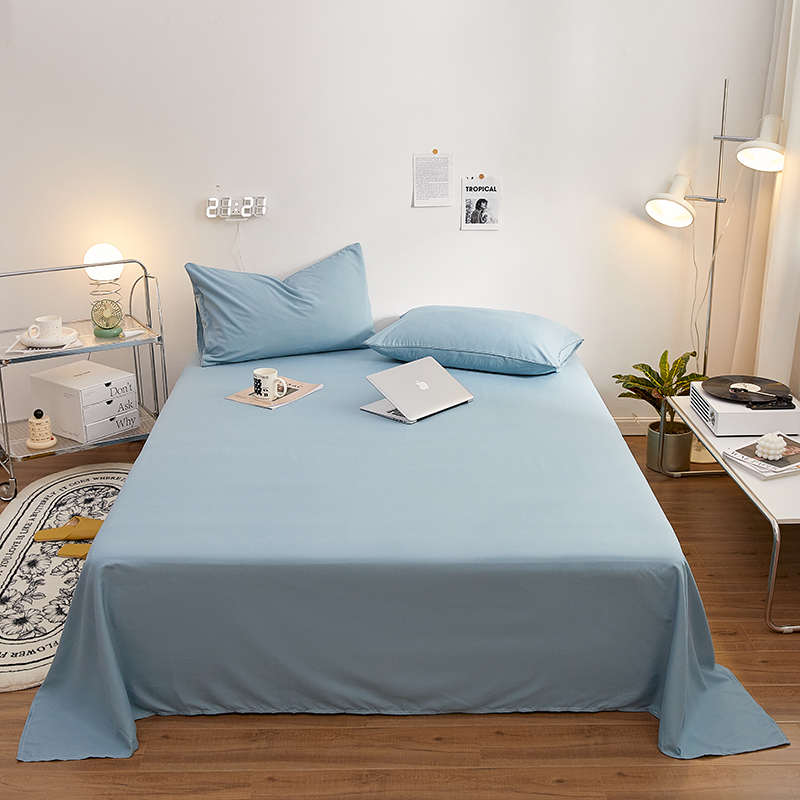 厂家直销床上单件单品纯色床单批发磨毛简约风床单素色学生宿舍单