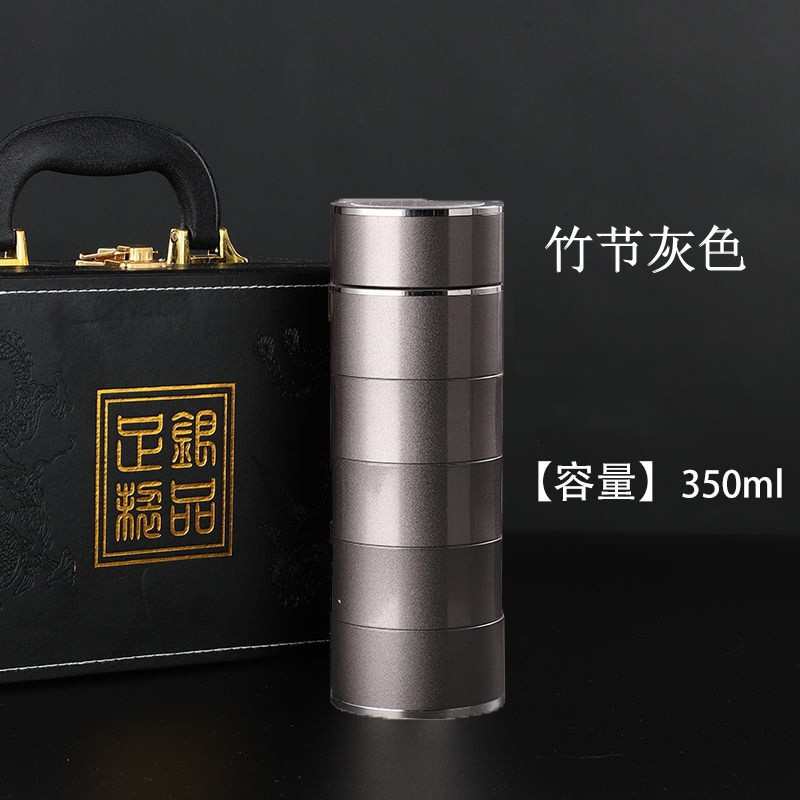 大量批发足银内胆竹节杯保温银杯旅游会销礼品杯银水杯银内胆水杯