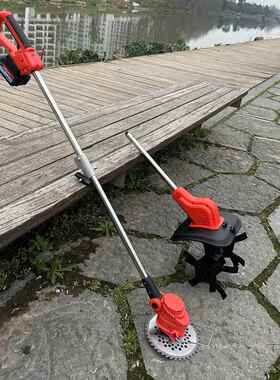 手持锂电微耕机松割土机农用旋翻土家KAL用小型电动头耕锄机草机