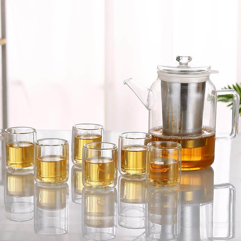透明玻璃泡茶具一壶六杯大容量带滤网茶壶茶具套装茶水分离