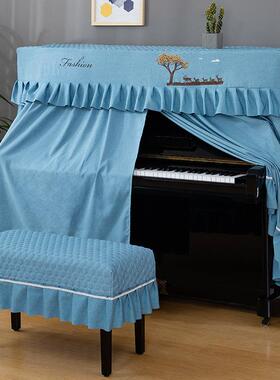 加琴厚钢取子罩欧式全罩布艺开机RPW不中开钢琴套防尘凳罩