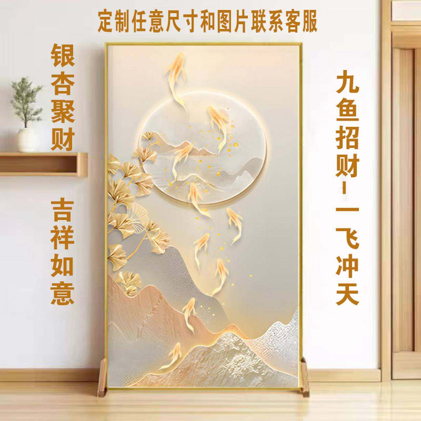 铝合金屏风办公室客厅移动酒店隔断新款高级正对门简约装饰折叠可