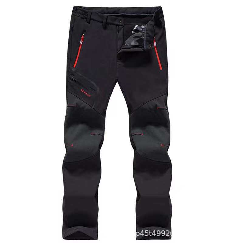 冲锋裤户外速干弹力冲锋裤防风防水耐磨透气速干加绒加厚软壳裤男